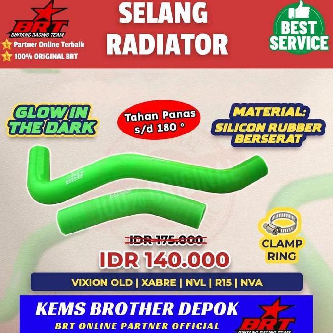SELANG RADIATOR BRT HIJAU MENYALA NMAX AEROX VARIO 150 PCX 150 SONIC RAIDER MX VIXION R15 GLOW IN TH