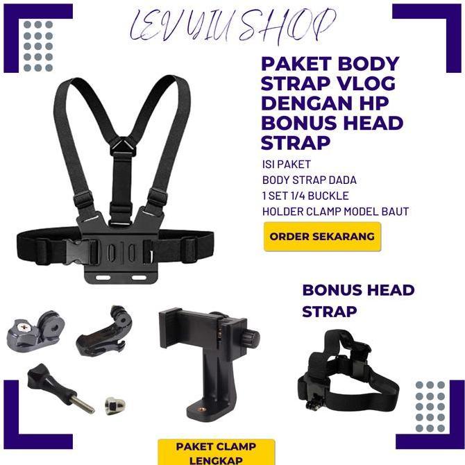 Body Strap Hp Holder Clamp 360 Dudukan Holder Hp Di Dada Strap Motovlog Dengan Hp Di Dada Smartphone