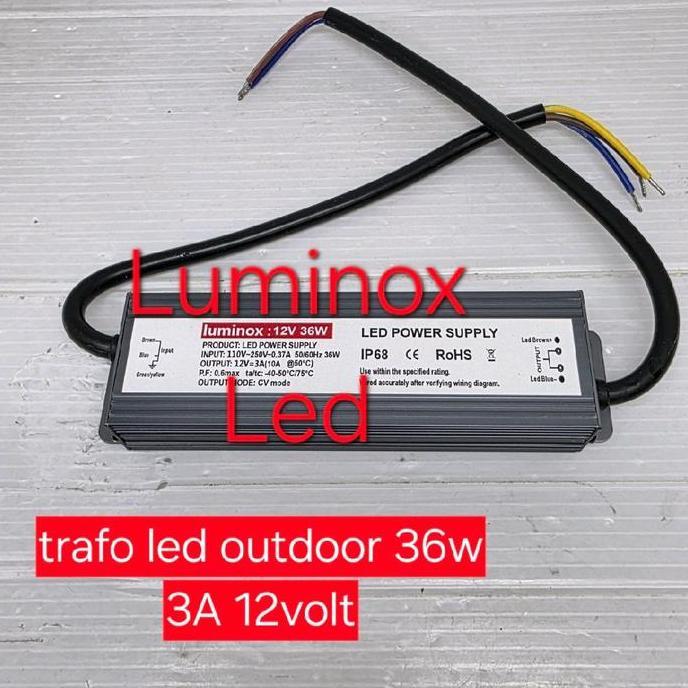TERLARIS trafo outdoor led 36w 36watt 3a 12volt - driver 12v 3ampere ip67 36 watt 36w gratis ongkir