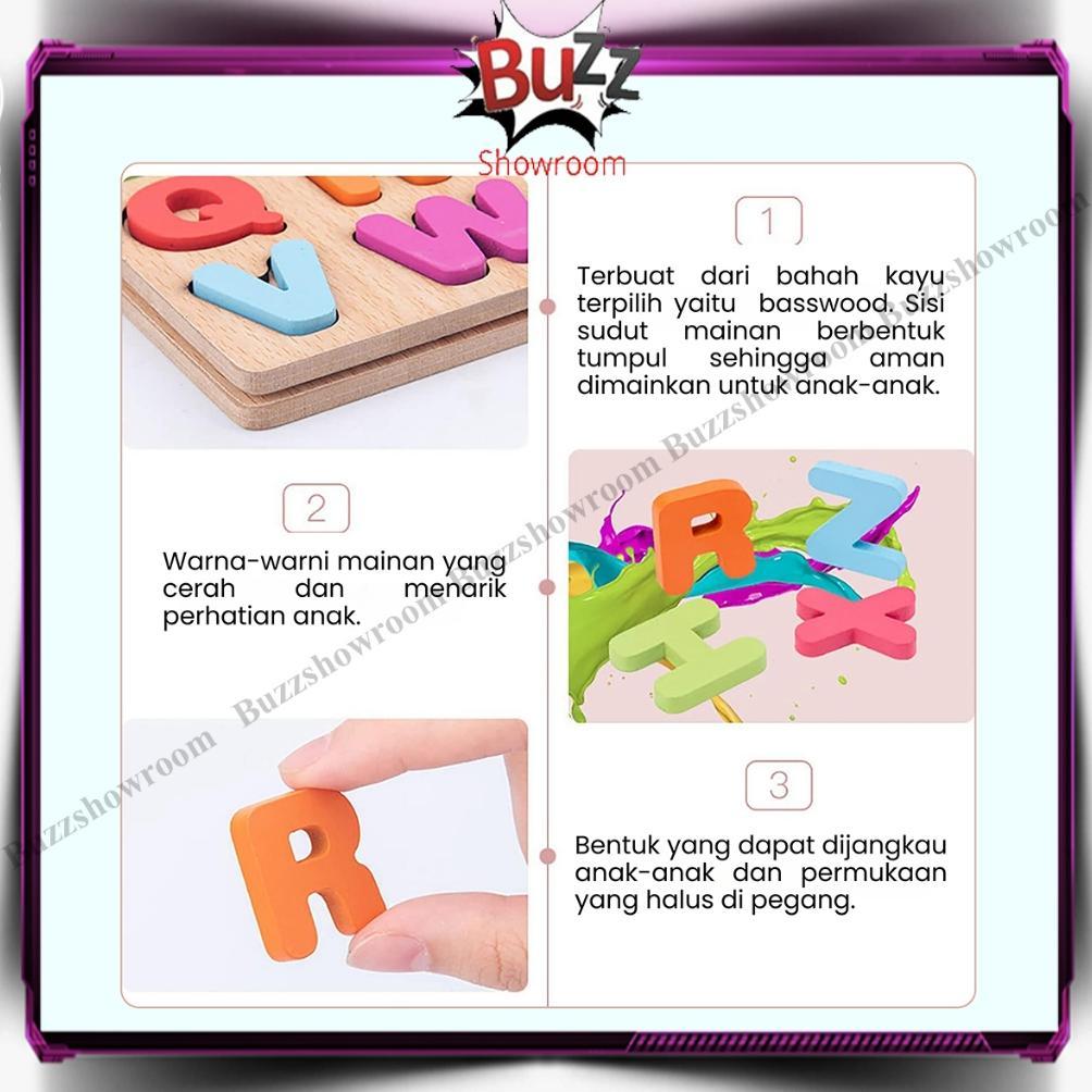 Murah Puzzle Kayu 3D Huruf Angka Wooden Mainan Edukasi Anak Blok Montessori Geometri 2026