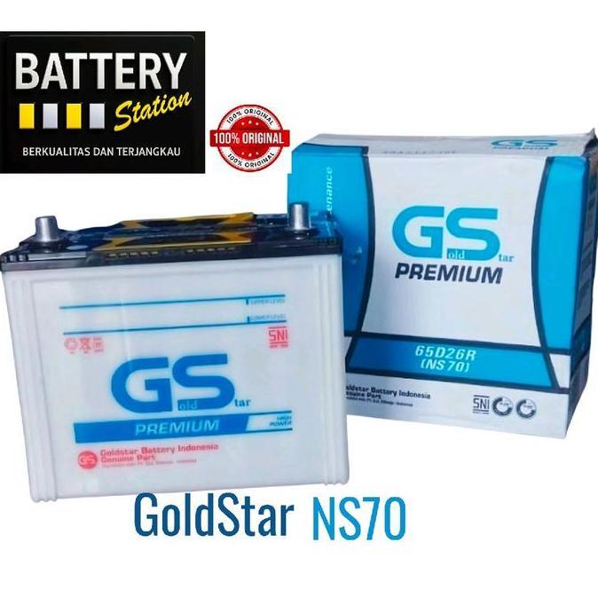 Aki Mobil Basah Subaru Legacy, Isuzu Phanter, Aki Genset GS Premium NS70, GS NS 70 Goldstar, Aki bas