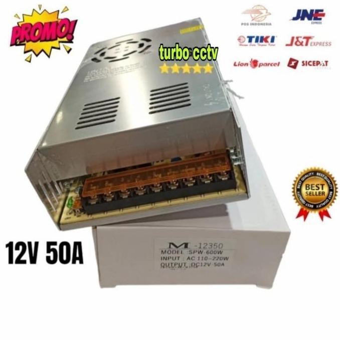 TERLARIS Power Supply 12V 50A Murni Barang Terjamin  12 Volt 50A gratis ongkir