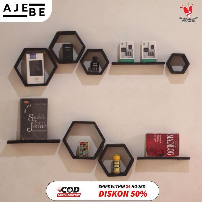 Hiasan Dinding Kayu Hexagonal Tempel Minimalis Model Terbaru
