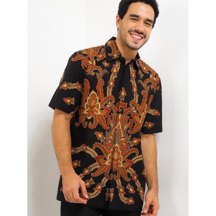 DANAR HADI - Kemeja Batik PE Sekar Pergola - 2SKPG.78.0724 - Hitam
