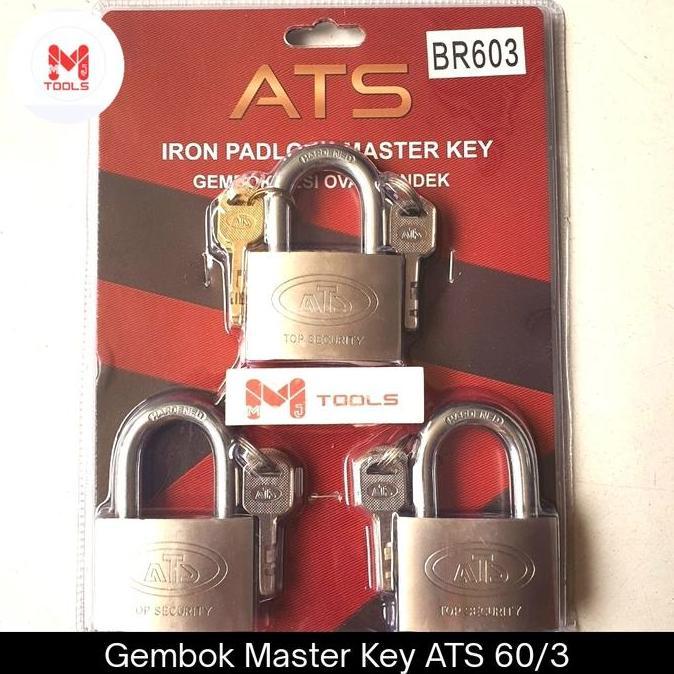 Ready Gembok Master Key ATS 60mm 3 pcs - ATS Kunci Gembok Master Key 60mm 3 gembok