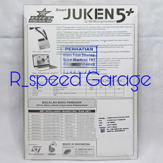 ECU BRT JUKEN 5+ PLUS DUALBAND CB VERZA 150
