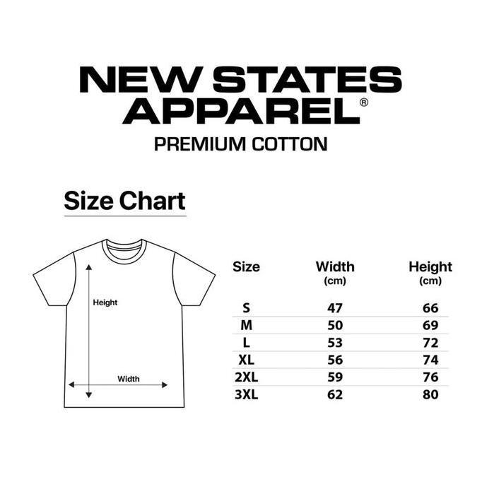 Kaos Polos New States Apparel Premium Cotton T-shirt 7200 24s Built Up