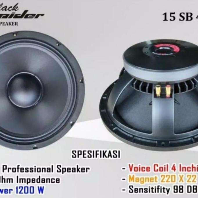 SPEAKER 15INCH 4INCH COIL BLACK SPIDER SB 401NR ORIGINAL