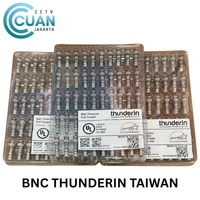 Konektor Bnc Drat Taiwan Thunderin High Quality Isi 50 Pcs / Connector Cctv