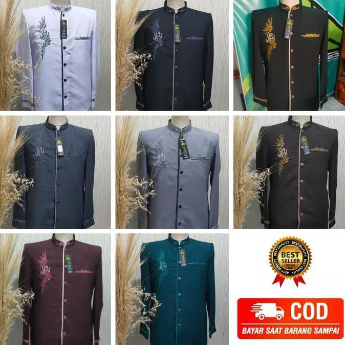 New Jasko Bordir Original Wol Novus Jas Koko Pria Dewasa Motif Kaligrafi MJD By Jasco Tasik Baju Mus
