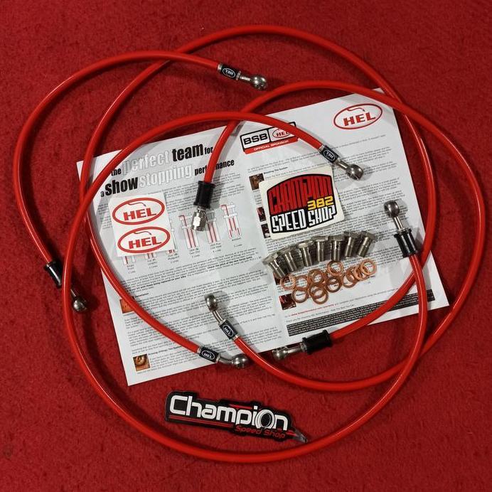 Selang Rem HEL Original ZX25R ZX-25R ZX 25R ABS Merah Kaliper Bawah