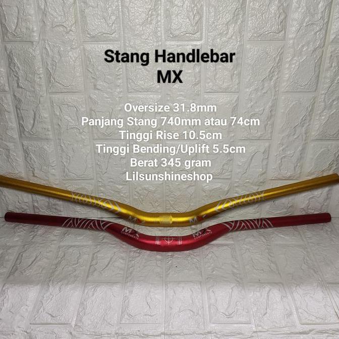 Stang Handlebar 31.8 MX Alloy Oversize 31.8mm Panjang 740mm Sepeda Gunung MTB