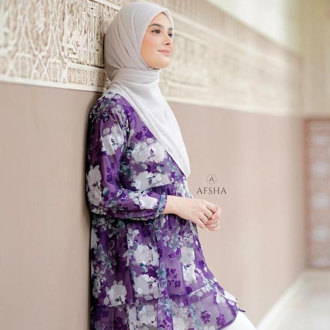 Afsha Odelia Blouse Atasan Wanita Motif Bunga
