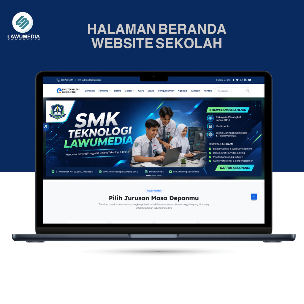 Source Code Website Sekolah CI 4 + Fitur Voice Berita & Aksesibilitas