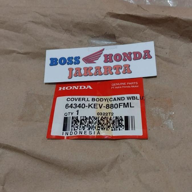SPAREPART SUPRA X LAMA : 64340-KEV-880FML COVER BODY BELAKANG KIRI BIRU SUPRA X LAMA ORIGINAL AHM