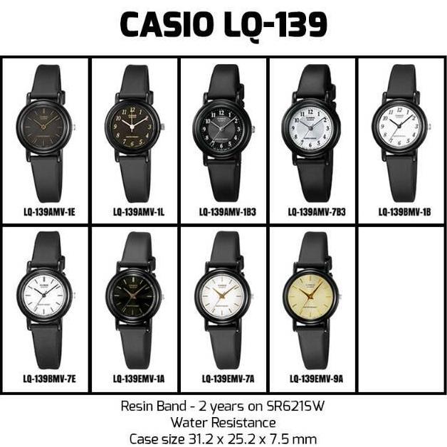 Casio Analog Jam Tangan Wanita Karet LQ-139 Original