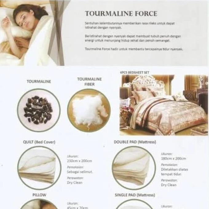PROMO CUCI GUDANG 2025  : BED COVER SELIMUT KESEHATAN BATU TOURMALINE 230cm X 200cm QUILT HOTEL LUXU