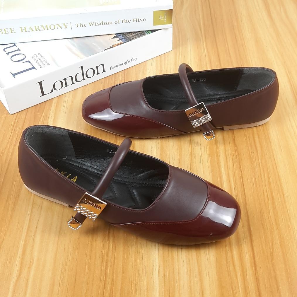 100% Aman Lavia Helena Sepatu Ballet Wanita Kekinian Flat Shoes
