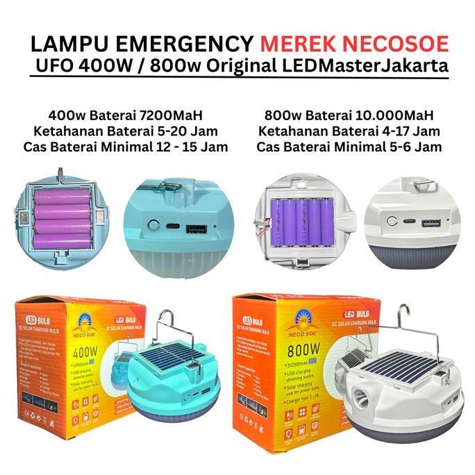 (Baterai Real asli 7200MAH)lampu led emergency ufo 400w /solar panel led/ lampu emergency gantung la