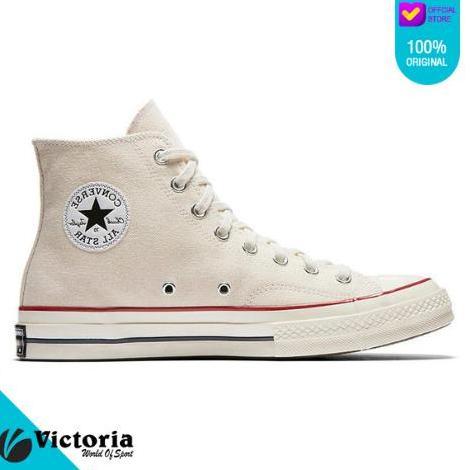 Sepatu Sneakers Casual Unisex Converse Chuck 70 HI Parchment Egret - 162053C