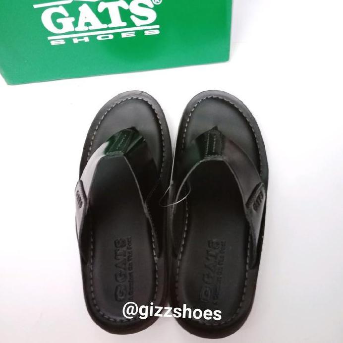 Sandal Jepit Pria Cowok Cowo Laki-laki Kulit Murah Gat's Gats HG-282 Hitam Black