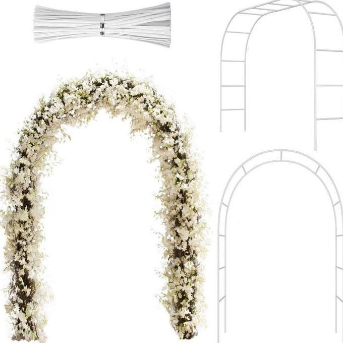 LEONAB Besi Lengkung Dekorasi 2leyer Pergola Besi Dekorasi 2.4m X 1.4m Lingkar Besi Pergola Dekorasi