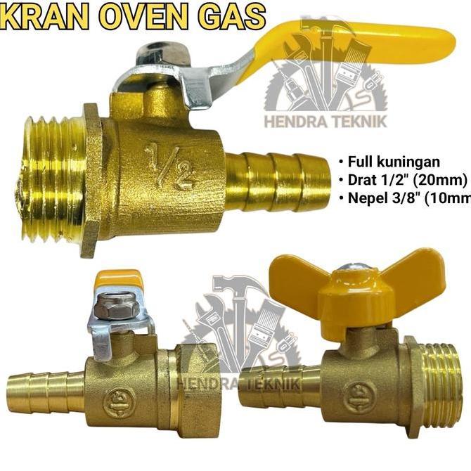 ZORRA8 KRAN GAS ELPIJI DRAT LUAR / DALAM 1/2" KUNINGAN GAS COCK STOP KRAN ANGIN DAN GAS 3/8" KERAN O