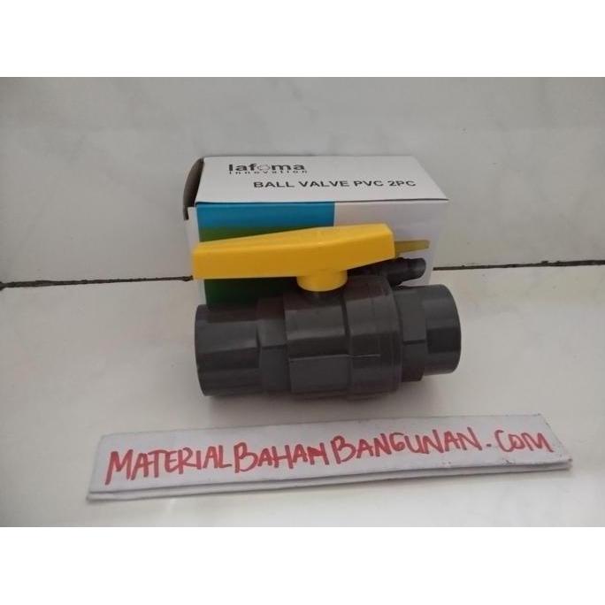 Kran Sambungan Pipa Air 1 inch PVC Balvalve Polos Keran Paralon Lafuma