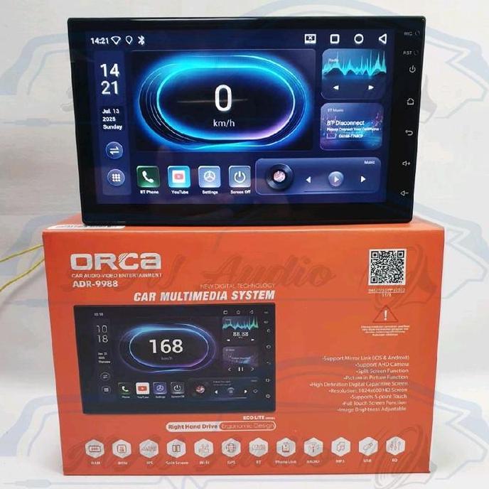 Head Unit Android ORCA ADR-9988 Eco Light Series 7 Inch Layar IPS