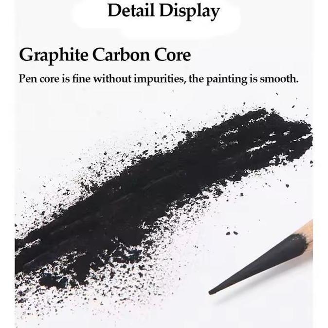 LEONAB Pensil Sketsa Set 12 Pcs Pensil Menggambar Sketsa 2H-8B Pensil Gambar Sketsa Set  Charcoal Pe