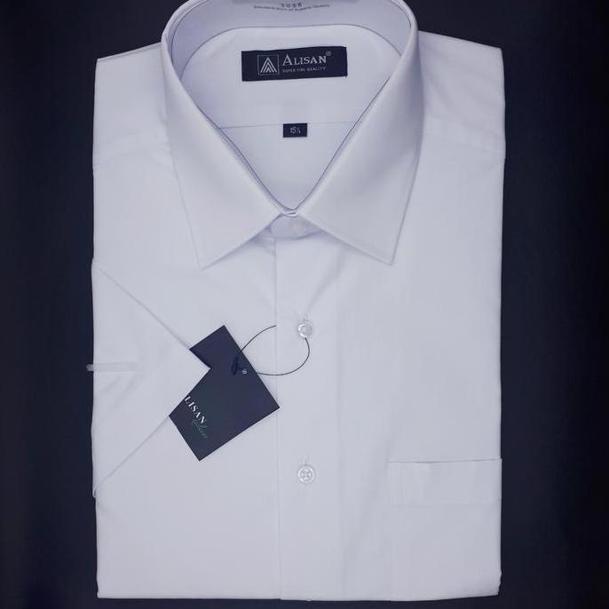 New ALISAN ORIGINAL Slim Fit Kemeja Pria Lengan Pendek Abu 6 ( Abu Tua )