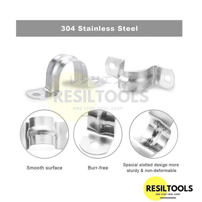 Clamp Omega Stainless Steel M 100 Klem Sadel Pipa Paralon Bando Perpcs