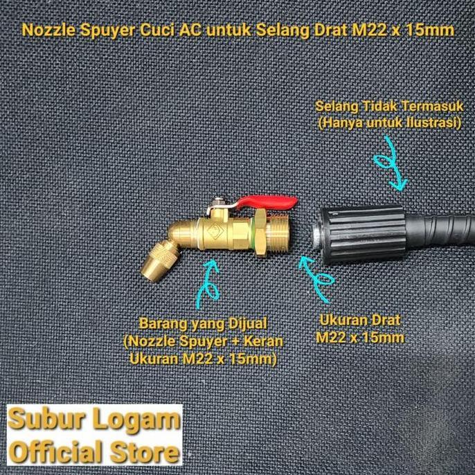 Ready Nozzle Spuyer Cuci AC untuk Jet Cleaner Orion Superjet 100S Superjet100S Ukuran Drat M22 x 15m