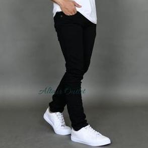 TERKINI Celana Panjang Jeans Pensil Pria Slimfit Skinny Celana Jeans Panjang Hitam Celana Pensil Cow