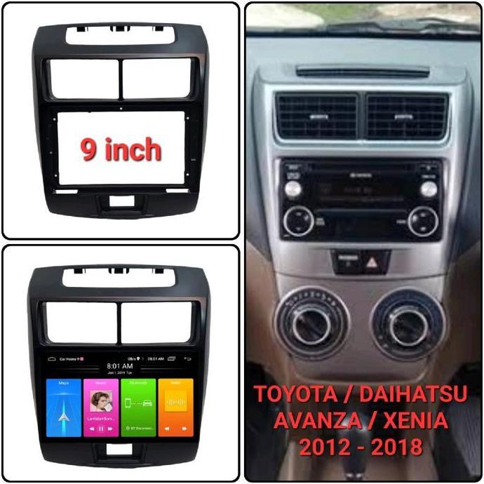 Cuci Gudang.. Frame Head Unit Android Avanza / Xenia 9" Inch 2012-2018 - Doff Car Pengganti Original