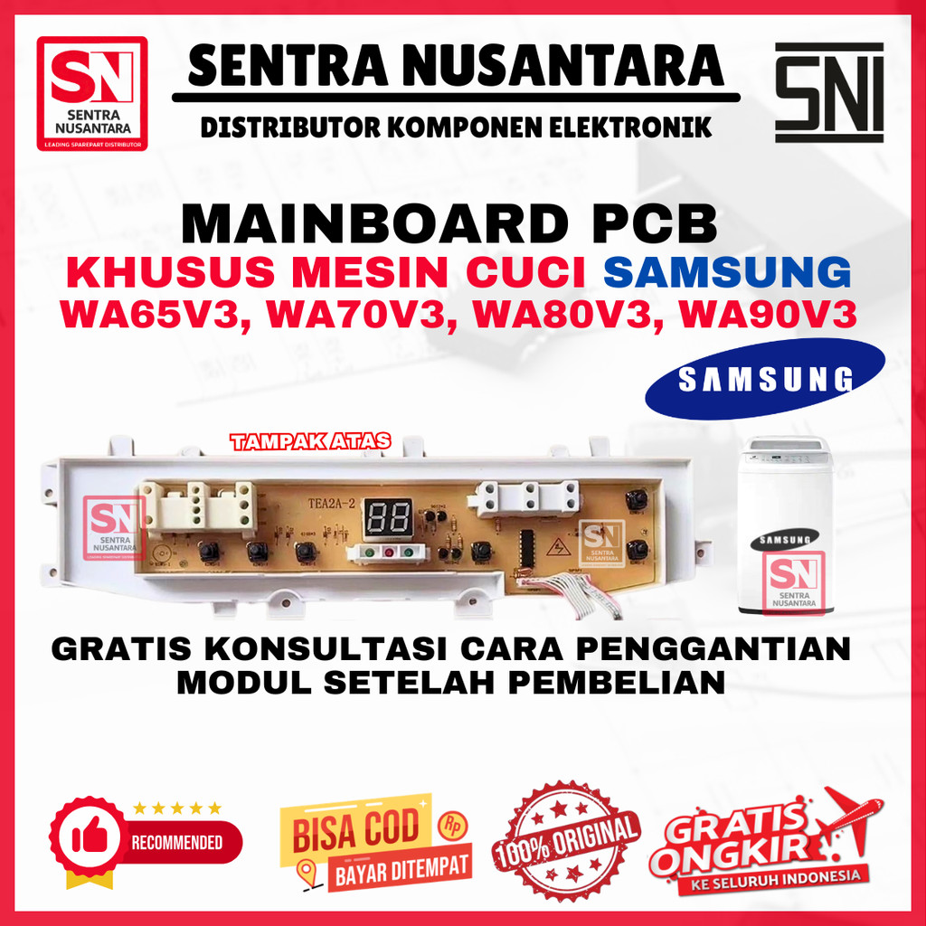 Samsung Modul PCB Mesin Cuci WA65V3 WA70V3 WA80V3 WA90V3 | Mainboard Mesin Cuci Samsung WA 65V3 WA 7