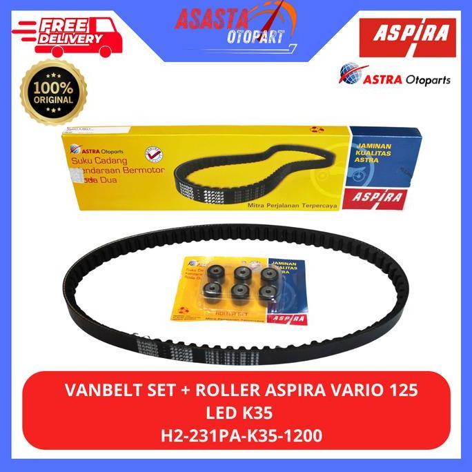 Vanbelt Set Aspira / V-Belt + Roller Aspira Astra (V-Belt Set) Vario 125 Fi Led Original 100%
