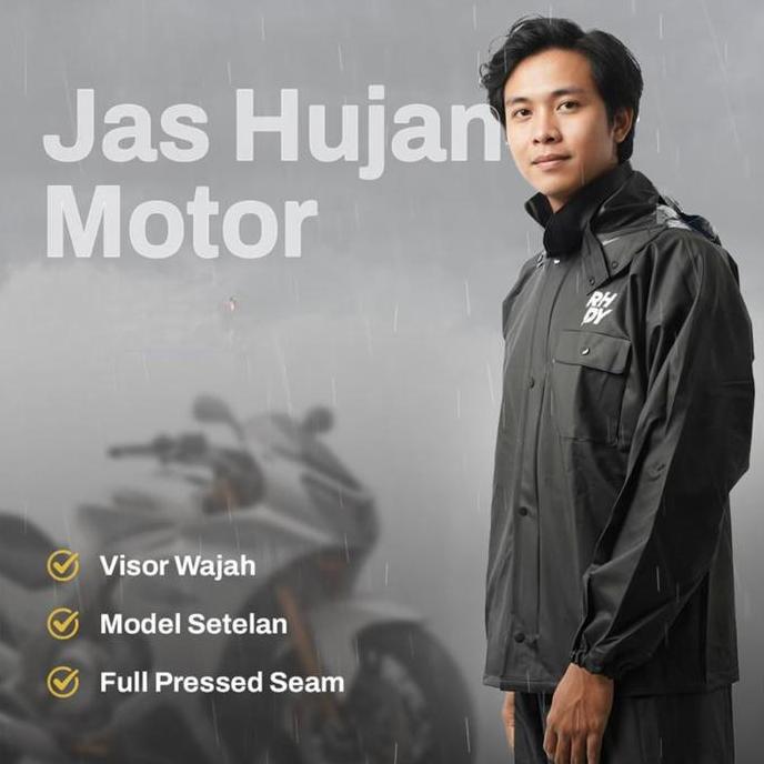 Jas Hujan Setelan Pria Wanita Anti Rembes Tanpa Jahitan Bocor