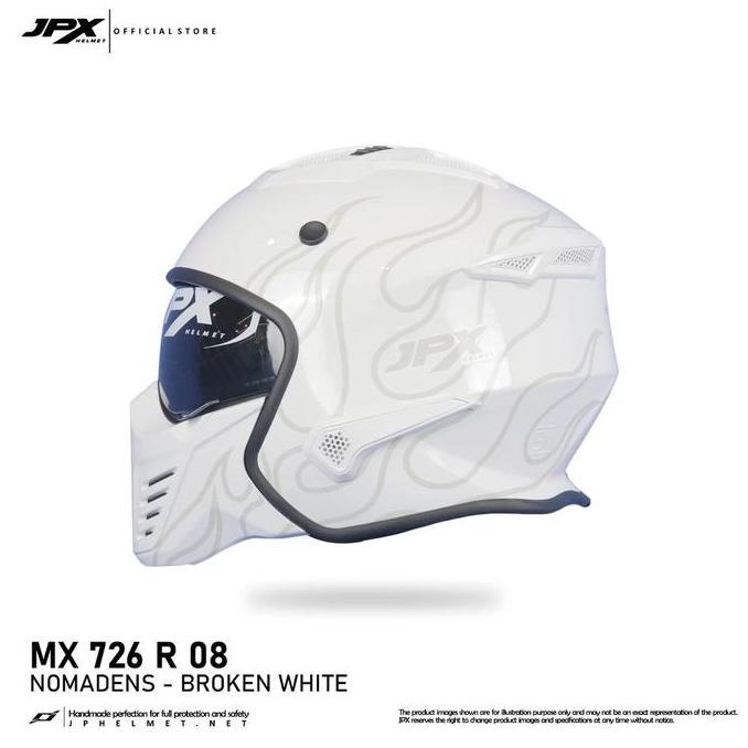 HELM JPX MX 726R BROKEN WHITE JPX HELMET HELM FULL F