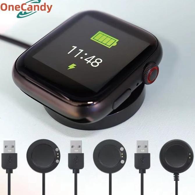 AHROKA Kabel Charger Smartwatch Hiwatch T500+ Series 7 2 Pin Charger Smart Watch Series 7 Charger Ja