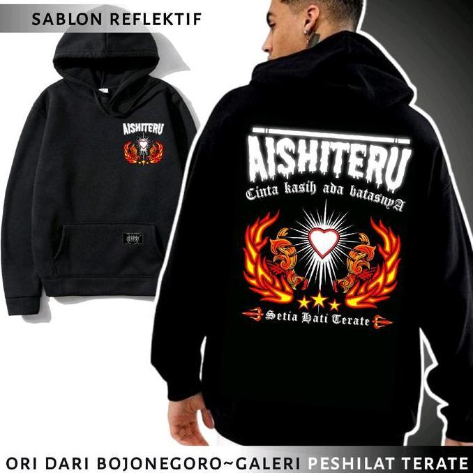 JAKET HODIE PSHT AISHITERU VIRAL SABLON REFLEKTIF Hoodie Pria Keren Simple Distro Fleece Stiker Hita