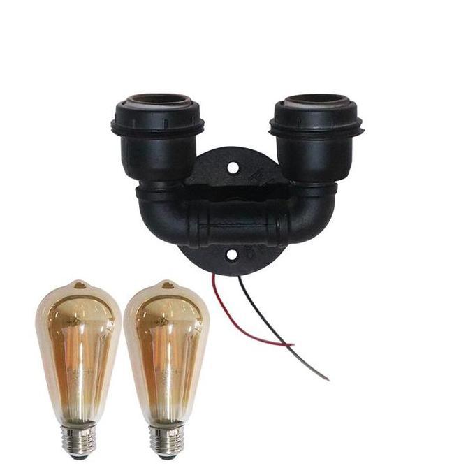 YOGSIXO EELIC ELC-P008 Lampu hias gantung tempel dinding pipa plastik menggunakan fitting e-27 + 2 p