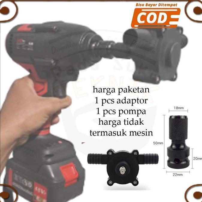 AHROKA Adaptor Pompa Bor Impact Wrench Elektrik Mini Portabel  Sedot Kuras Air  / Minyak / Bensin / 