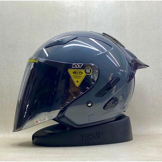 KYT FLAT R SOLID ALL WARNA KACA SILVER FREE SPOILER 2D & 3D - KYT DOT SNI HELM KYT HALF F DOUBLE VIS