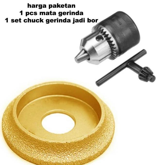 AHROKA mata grinda pinggul bevel mencetak tepi sisi siku granit jadi setengah bulat 10 mili + chuck 