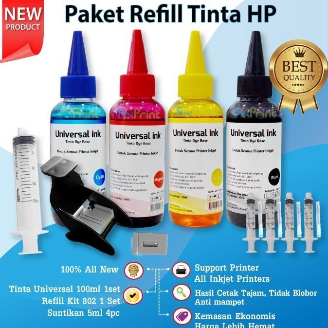 Paket Refill Tinta Printer HP Refill 802 803 680 60 61 703 704 678 46 682 Printer