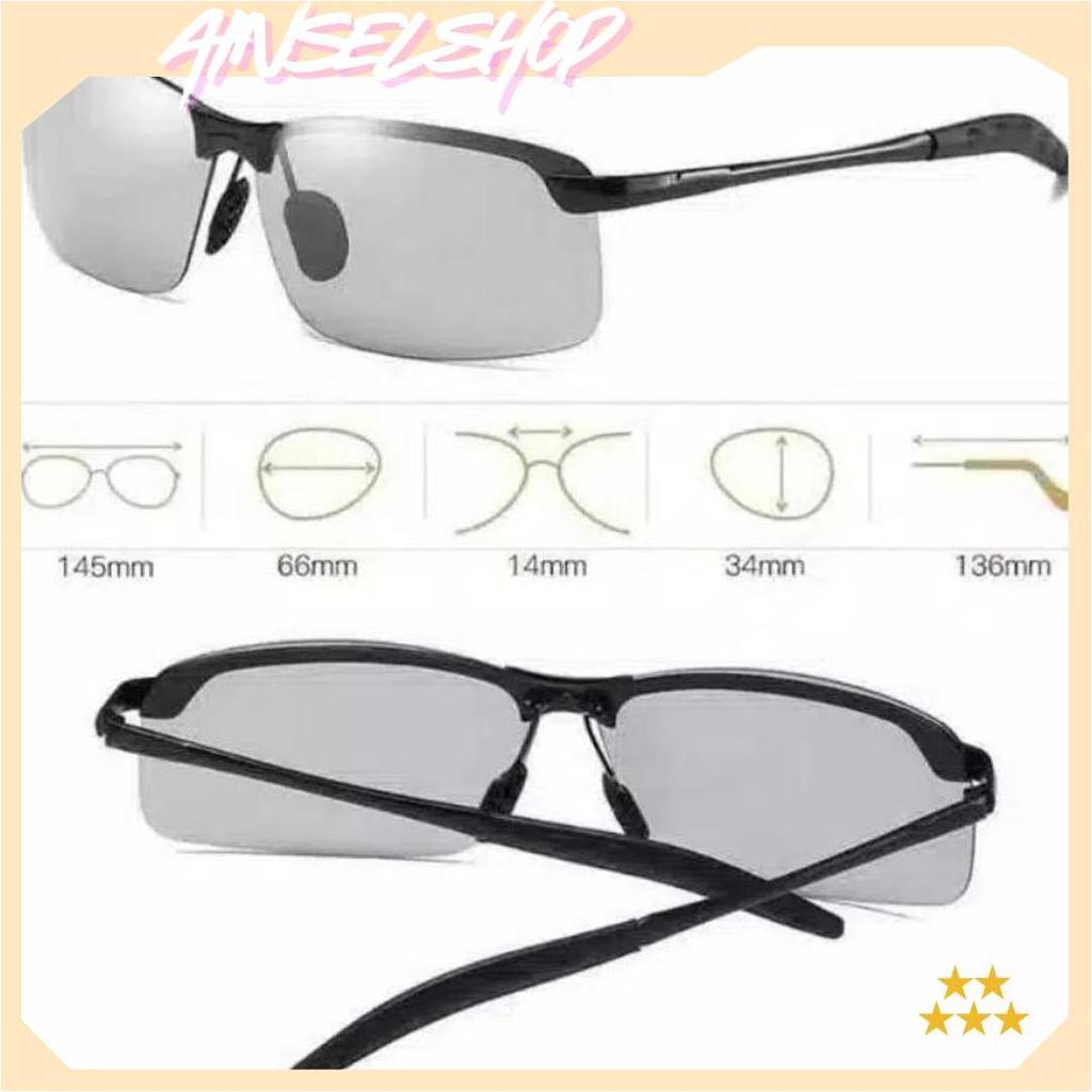 Kacamata Polarized Photochromic Pria Wanita / Kacamata Anti Silau Siang Malam Polarized Photochromic