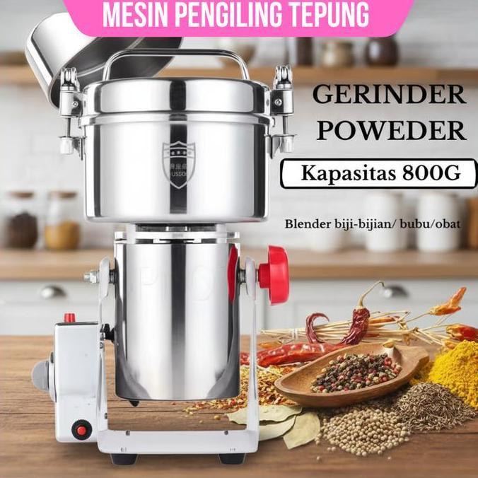 IYLBISC Mesin Giling Bumbu Rempah Penepung Mesin Penggiling Listrik Penggiling Tepung Mesin Giling B