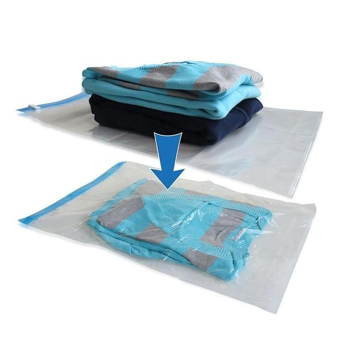 YOGSIXO 5Pcs Kantong Plastik Vacum Baju Pakaian Laundry Sealer Storage Travel Bag Serbaguna