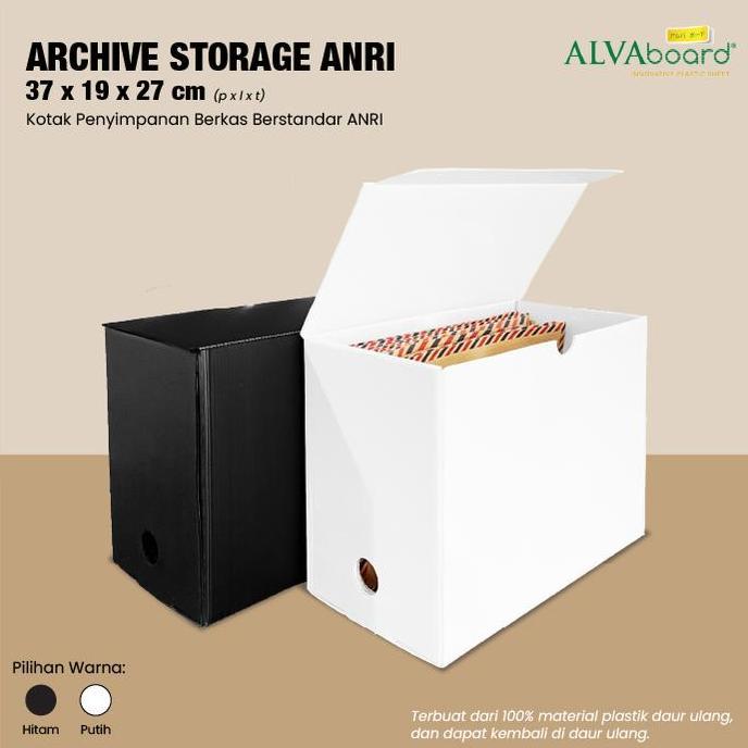 LEVINAMISAHSHOP - KARDUS DOKUMEN ARSIP ALVABOARD BOX STANDAR BI UKURAN 37X19X27 CM (P X L X T)
